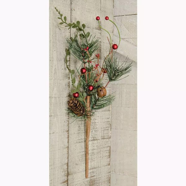 Unbranded Red Berry Pine Pick / Spray / Stem 18"