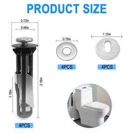FUG 4 Pcs Toilet Seat Fittings, Replacement Bolts, Heavy Duty Fastener Screw Kit for Bathroom