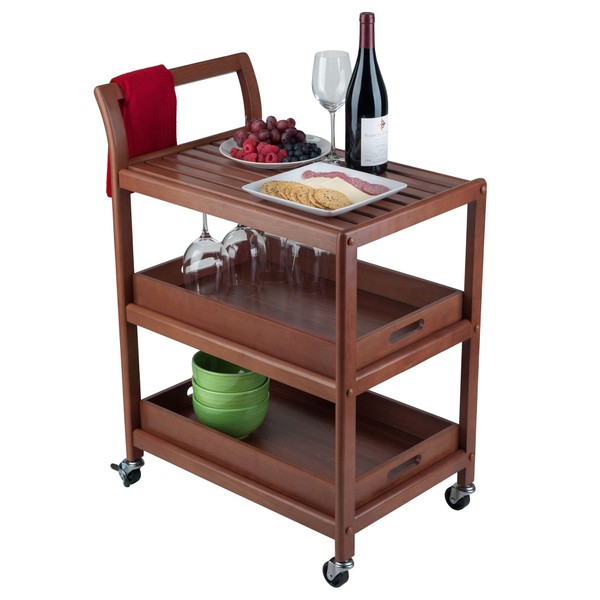 ZJMTOCYU Versatile Rolling Entertainment Cart for Dining and Outdoor Use,