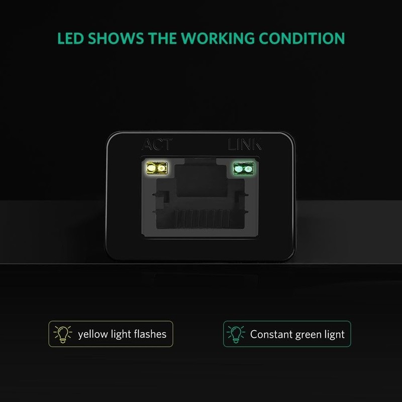 Ugreen USB Type C to 10/100/1000M Ethernet Adapter, Black