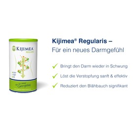 KIJIMEA® Regularis - For Constipation, Sluggish Digestion & Bloating Belly - Gentle & Natural - Effective and Predictable - Vegan, Gluten Free, Lactose Free - 500 g Tin