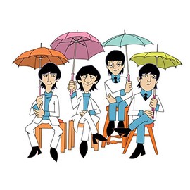 The Beatles Cartoon Set of 7 - 1 Inch Buttons