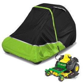 LP98107 Riding Lawn Mower Cover Compatible with John Deere Z225 Z425 Z445 Tractors, 420D Oxford Sun Dust Water Resistant All Weather Outdoor Protection with Elastic Cord & Storage Bag (LP98107)