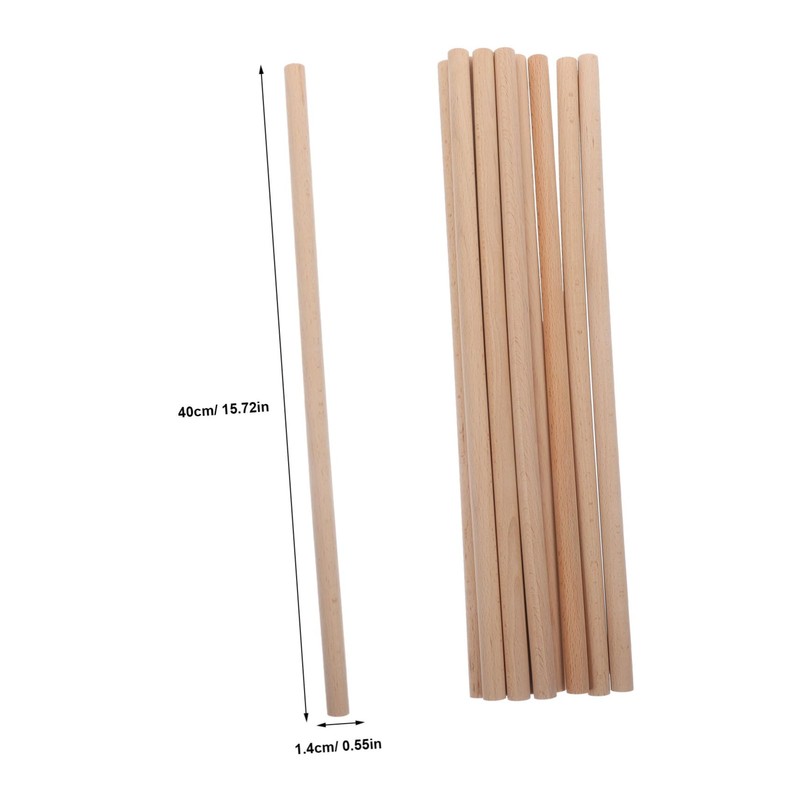 jojofuny 10pcs Natural Wood Drumstick Making Sticks for DIY Craft
