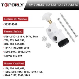 TQPONLY RV Toilet Water Valve Parts | For Dometic Sealand EcoVac Vacuflush RV/Camper/Trailer Toilet | Replaces 385314349 Pedal Flush Valve Replacement Kits