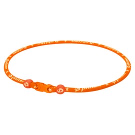 Phiten Titanium Classic Necklace - Sports Necklace permeated with Aqua-Titanium Technology for Neck and Shoulder Tension - Elastomer Core with Micro Titanium Spheres - Orange,18 Inch