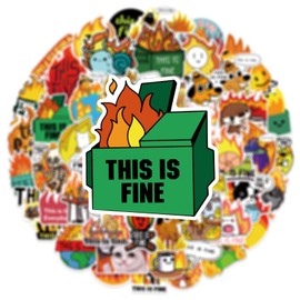 50 Pcs This is Fine Stickers for Phone,Guitar,Laptop,Water Bottles,Skateboard,Luggage,Animal Cute Style Stickers Waterproof Vinyl,Graffiti Decorate for Teens Girls Boys Children Motivate Gift