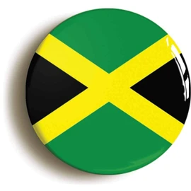 Ozorath JAMAICA FLAG BADGE BUTTON PIN (Size is 1inch/25mm diametr) REGGAE RASTAFARIAN JAMAICAN