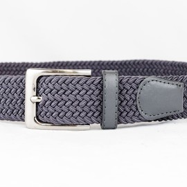 Woodland Leathers Woodland Leathers Elastic Braided Belt, Unisex Men Women Casual Stretch Woven Belt (Lavender Grey, Medium-Large)