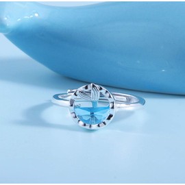 Helen de Lete Mermaid in Ocean S925 Sterling Silver Adjustable Ring for Women