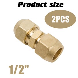 1/2 Double Nipple for Copper Pipes, 2 Pieces Air Conditioning Copper Pipe Extension, Copper Pipe Connector for Joint Double Connector, Air Conditioning Screw Connection for 12.7 mm Copper Pipe Air