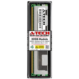 A-Tech 32GB RAM Replacement for Hynix HMT84GL7AMR4A-PB | DDR3/DDR3L 1600MHz PC3L-12800 (PC3L-12800L) 4Rx4 1.35V ECC LRDIMM Load Reduced DIMM 240-Pin Memory Module