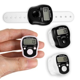 QESSUVNC Zikirmatik Hand Counter Person Counter Clicker Tally Counter Golf Counter Round Counter Finger Counter 5 Digit Resettable Lap Counter Knitting Black White (Black White)