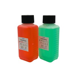 FSRTOP pH-Kalibrierlösungsset, pH 4,00 und 7,00 Pufferlösung, je 100 ml, für pH-Messgeräte, Rot und Grün
