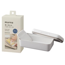 Marna (Marna) Butter Case with Non-Stick Blade and Cutter (Storage on Lid Back/Includes Gasket) Airtight Storage Also Prevents Odors and Drying Butter Cutter Case (200g 150g Butter / Dishwasher Safe