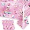 Letromp Outer Space Girls Birthday Party Tablecloth 3 Pack 54''
