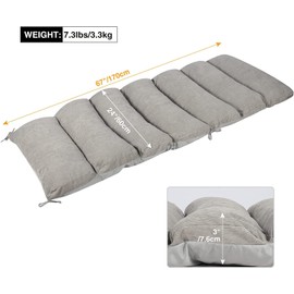 REDCAMP Chaise Lounge Cushion for Patio Furniture,67 inch Zero Gravity Cushion Comfortable Thicker for Indoor Home Office or Outdoor Use,Gray