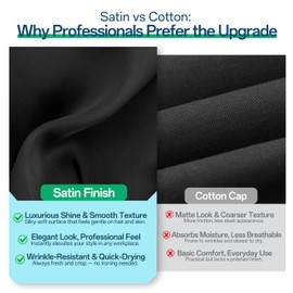 IRIS CRAFT Satin Lined Scrub Cap with Ponytail Pocket, Adjustable Surgical Cap with Sweatband & Buttons, Soft and Wrinkle-Resistant Scrub Hat for Medical, Spa, Beauty, Kitchen Use, Unisex, Black