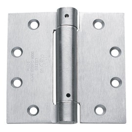 Hinge Outlet Spring Loaded Hinges - 4 Inch Square - Satin Chrome - Self Closing Adjustable - 2 Pack