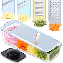 Geedel Mandoline Slicer for Kitchen, Potato Onion Slicer Vegetable Cutter, Cheese Grater Carrot Shredder Zucchini Julienner for Veggies, Cheese, Fruit, Salad