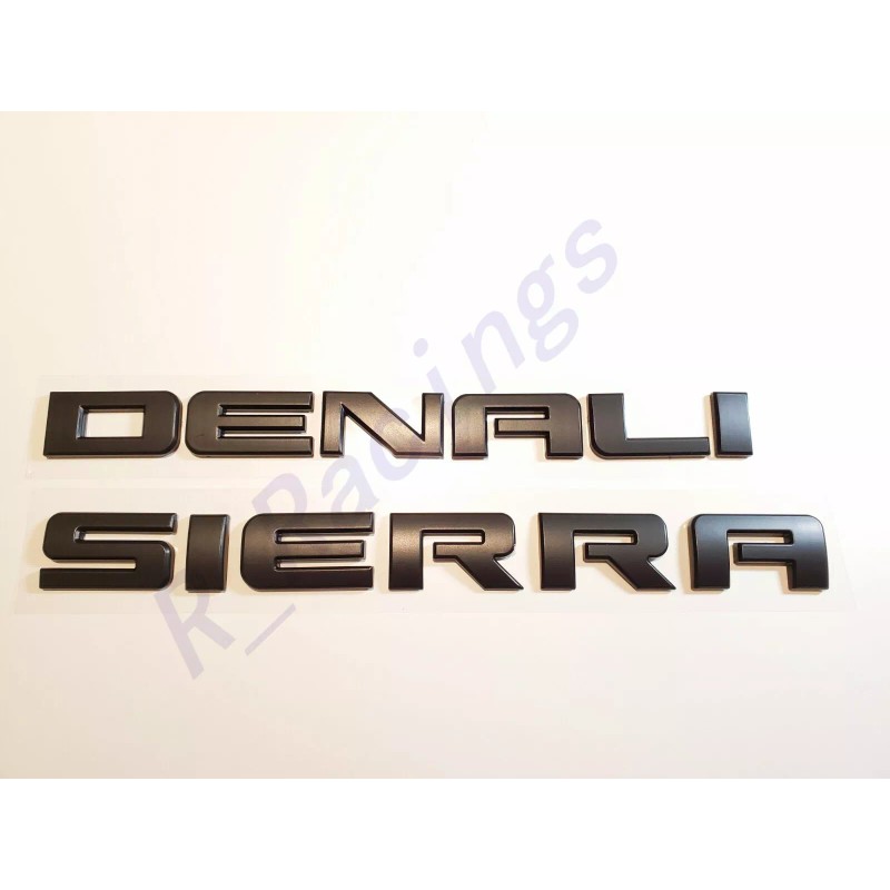 GM 4PCS Matte Black Denali Sierra Emblem Letters Fit GMC