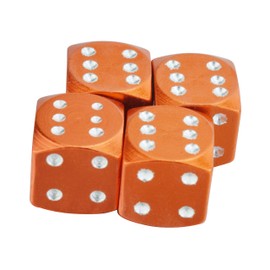 Mavota 4 Aluminum Dice Shape Pcs Car Truck Motorcycle Bike Bicycle Cool Wheel Tire Valve Stem Cap (Orange)