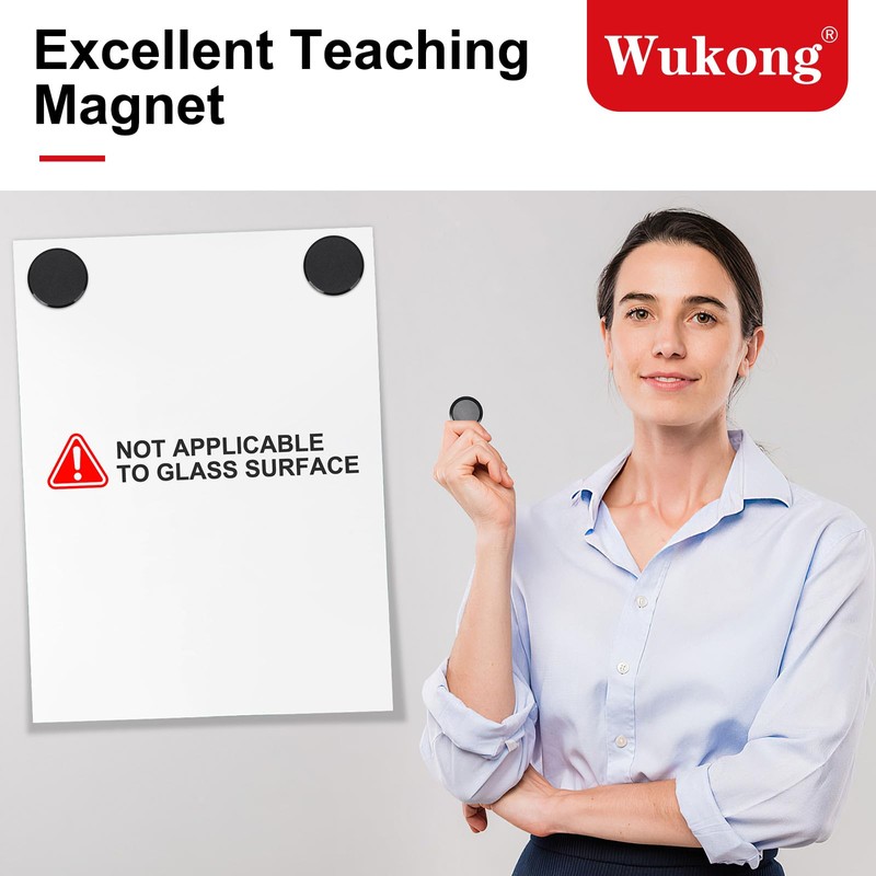 Wukong 24 Pack Black Fridge Magnets, Strong Whiteboard Magnets for