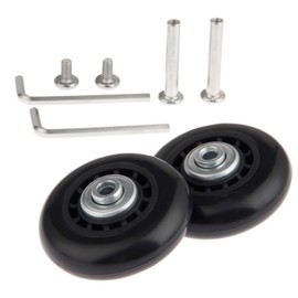Mtsooning 2 Sets Luggage Wheel Replacement Kit, 60x17mm Rubber Swivel Caster Wheels, Suitcase Bearings Repair Wheels with Screws Axles Wrench Bearings,Inline Outdoor Skate Wheels