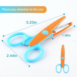 12 Pcs Safety Scissors, Plastic Craft Scissors,Decorative Paper Edge Scissor,Children Serrated Scissors, Zig Zag CutScissors.Great for Kids, Teachers, Crafts, Scrapbooking, DIY Projects