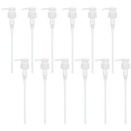 BENECREAT Pack of 12 White Plastic Dosing Pumps, 24/410 Universal Soap Dispenser Pump, Round Replacement Pump for Liquid Dispensing