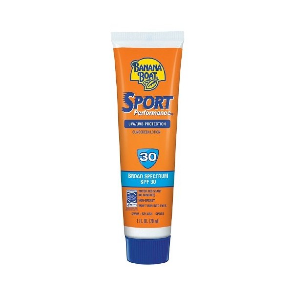 Banana Boat Sport Performance Sunscreen Lotion, SPF 30 1 oz (29 g) (Pack of 6)