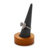 Woodten Solid Wood Jewelry Ring Stand Display Microfiber Cone Single