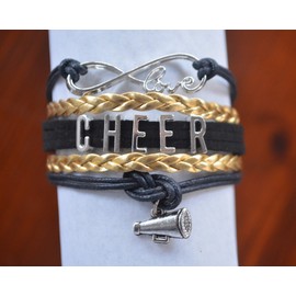 Girls Cheerleading Bracelet, Cheer Gifts- Cheer Jewellery- Cheer Bracelet- Adjustable Cheer Charm Bracelet- Gift For Cheerleaders, Cheer Teams & Cheerleading Coaches