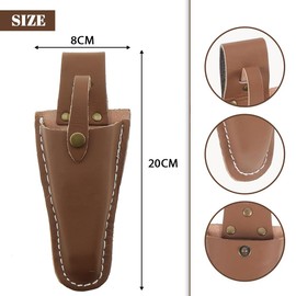 TEOZBLU Secateurs Leather Holster Leather Case for Secateurs Premium Secateurs Holster Secure Hold Belt Loop Strong Retaining Clip Tool Holder for Garden Shears Case