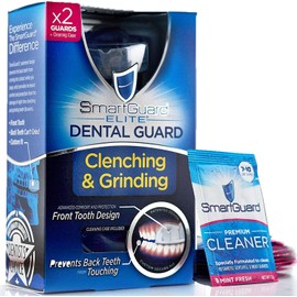 SmartGuard Dental Guard Night Guard for Clenching, Bruxism, and Grinding Dentist Designed Includes 2 Guards, 1 Travel Case, and a 60-Day Supply of Premium Cleaning Crystals