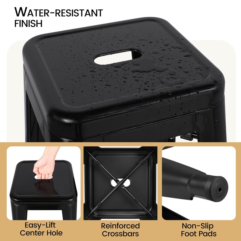 Yaheetech 24 Inch Metal Barstools Set of 4, Counter Height