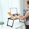 wishacc Book Stand for Reading in Bed, Bamboo Laptop Stand