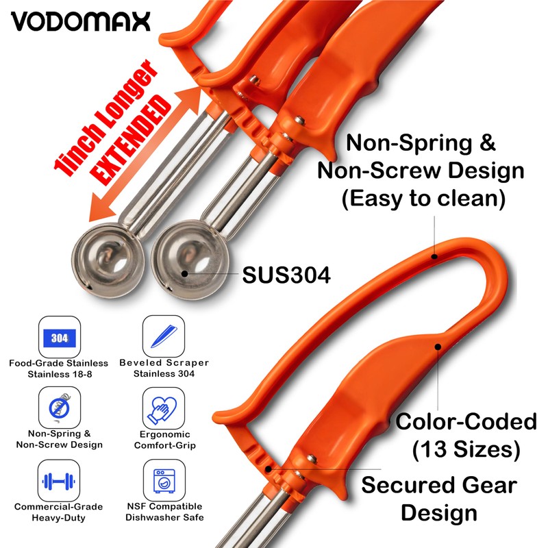 Hooded Scoop with Colorful Handle, Stainless Steel, Size 13 (#100)