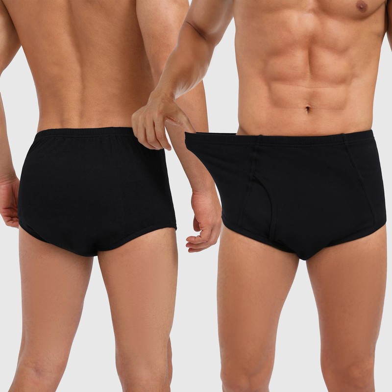 PurityLock Men's Incontinence Underwear Washable - Cotton Leak Proof Briefs