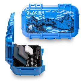Evergreen X National Parks 56 EDC Dry Box Protective Case - National Parks Gift - for Phones, Camping, Travel, Adventure (Glacier National Park, Blue)