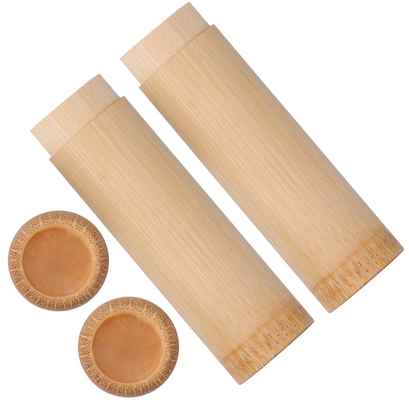 Omabeta 2pcs Eco-Friendly Tube Portable Tea Storage Cylinder Mini Round