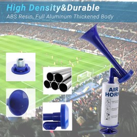 Air Horn, Handheld Loud Air Horns 120DB Noise Makers for Sporting Events, Aluminum Super Loud Football Noise Maker Marine Signal Safety Alarm Horn for Boating, Hiking, Sports Events, Birthday Parties