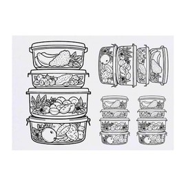 4 x 'Food Storage' Temporary Tattoos - Water Resistant, Skin-Safe, Non-Toxic Transfers, Mixed Sizes (TO00078704)