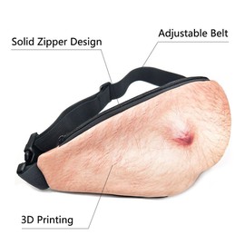 MineSha Waist Bags Dad Bag Men's Funny Belly Waist Bag with Adjustable Belt for Travel, Running, Cycling, Outdoor Sports Bags