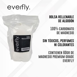 EVERFLY Chalkbag Crossfit - Magnesium Chalk Bouldering - 3 x 60 g - Chalk Bag Ball - Chalk Balls, Climbing, Weightlifting, Tennis, Padel, Gym Pole Dance Grip - Boulder Magnesia Bag - Powder