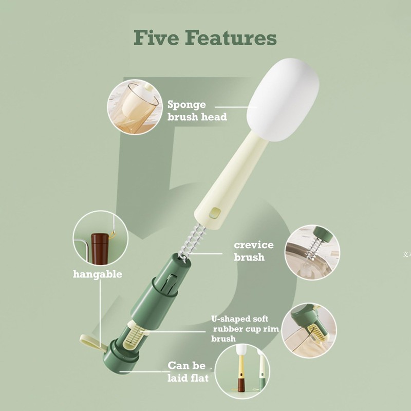 GCFTIFF 3 in 1 Multipurpose Bottle Cleaning Brush, 3 Pieces