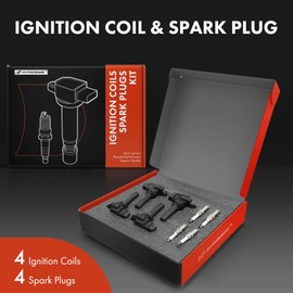 A-Premium Set of 4 Ignition Coil Pack and Iridium Spark Plugs Compatible with Subaru Forester 2011-2012 2.5L, Impreza 2012 2.0L