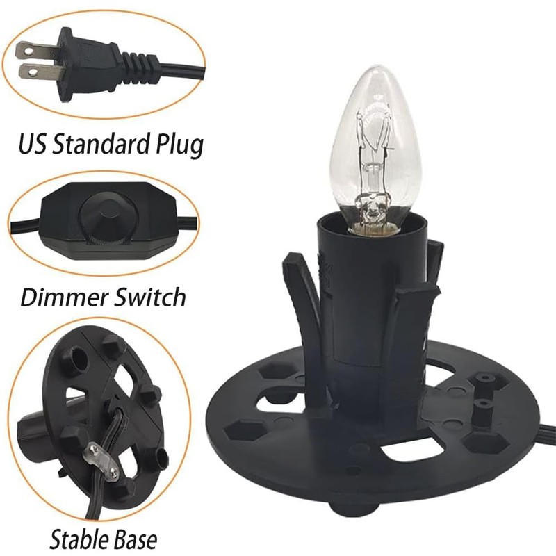 Jacqings Himalayan Salt Lamp Cord Replacement with Dimmer Switch, 5