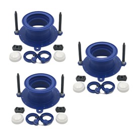 One N Done Toilet Flange Repair Kit – Complete Toilet Wax Ring Replacement Kit – Durable Waxless Toilet Ring – Includes Toilet Flange Bolts, Toilet Bowl Caps, and Toilet Flange Extension Kit (3 Pack)