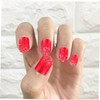Beavorty 48 Pack Short Square Red Glitter Fake Nails French